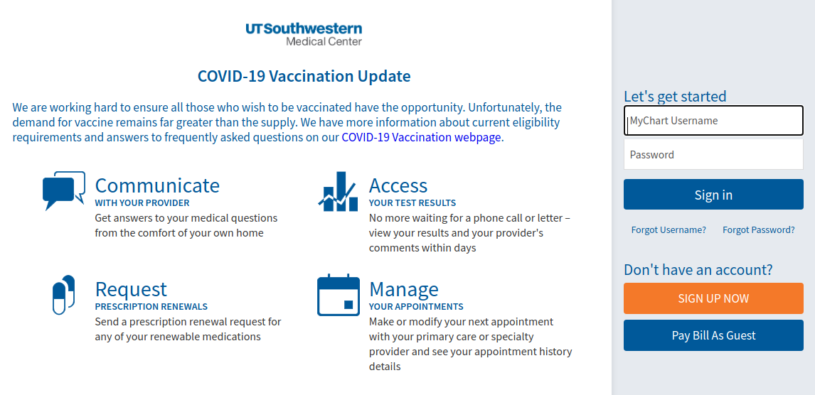 utsw mychart