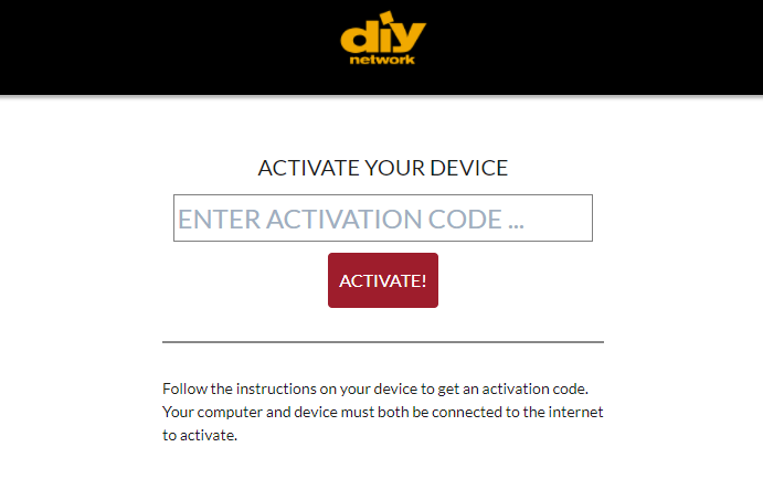 DIY Network GO Activate