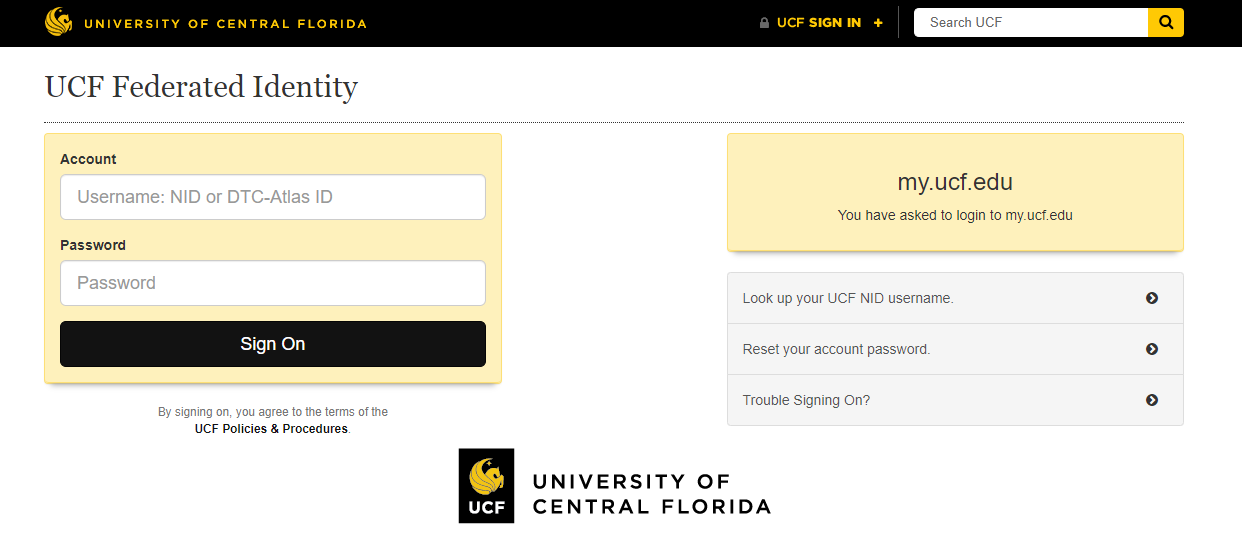 ucf federated identity login