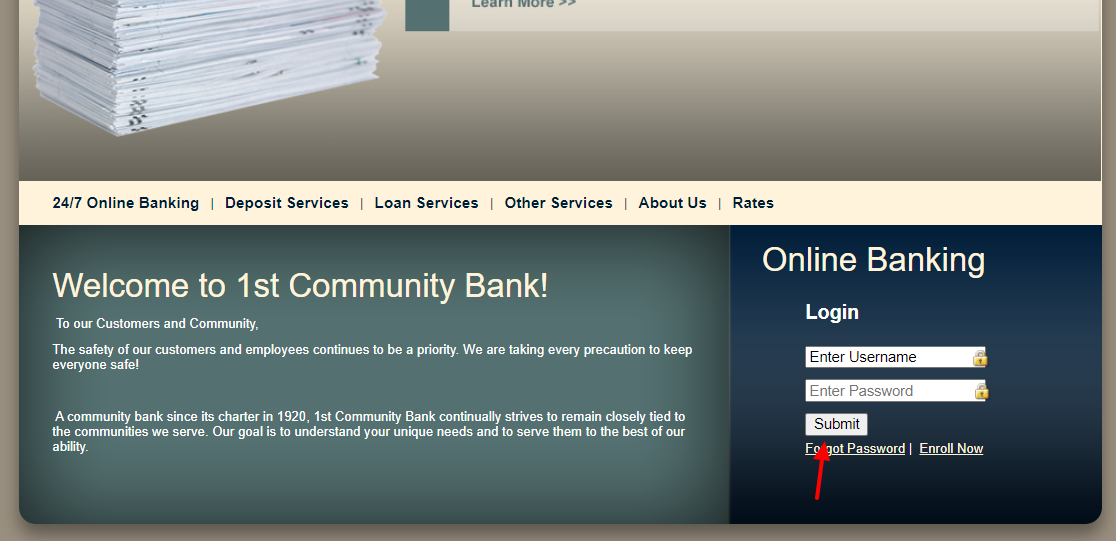 1st community bank login