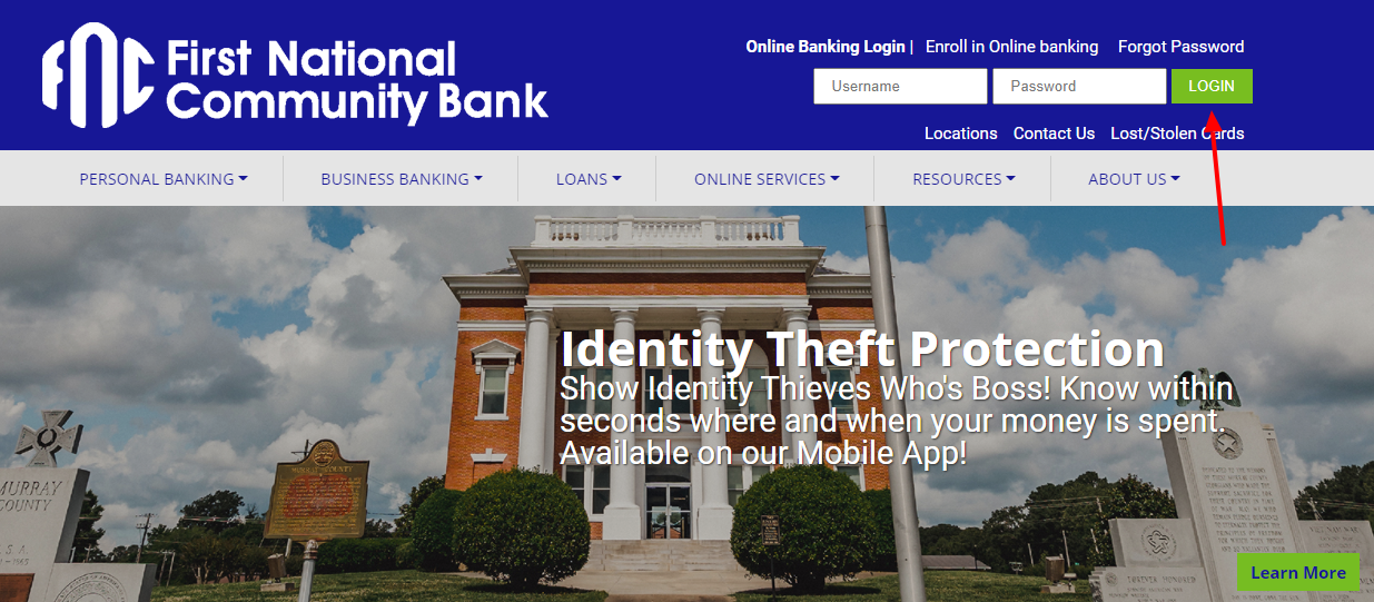 first national community bank login