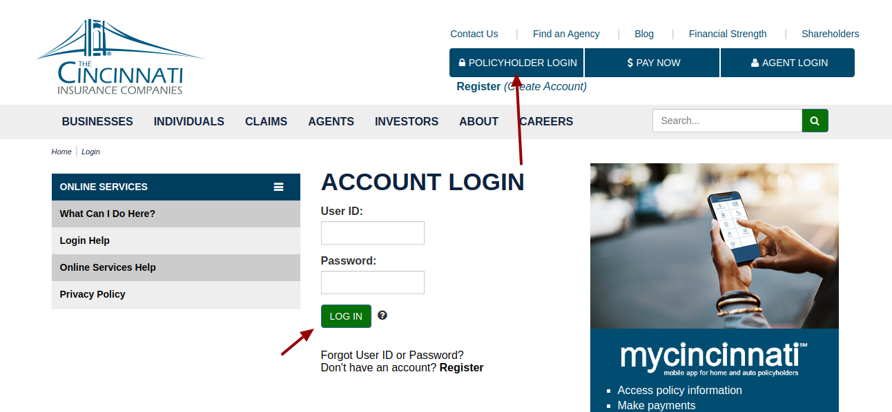 cincinnati insurance login