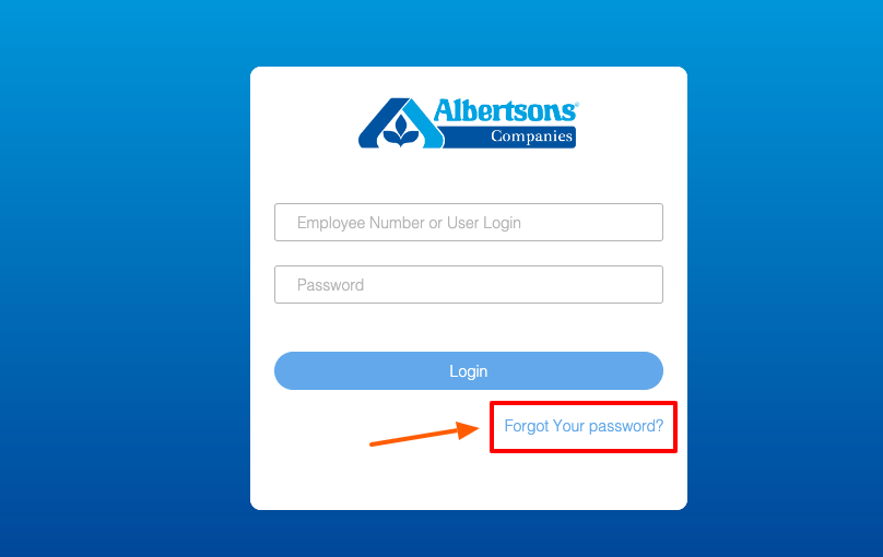 albertsons forgot pasword page