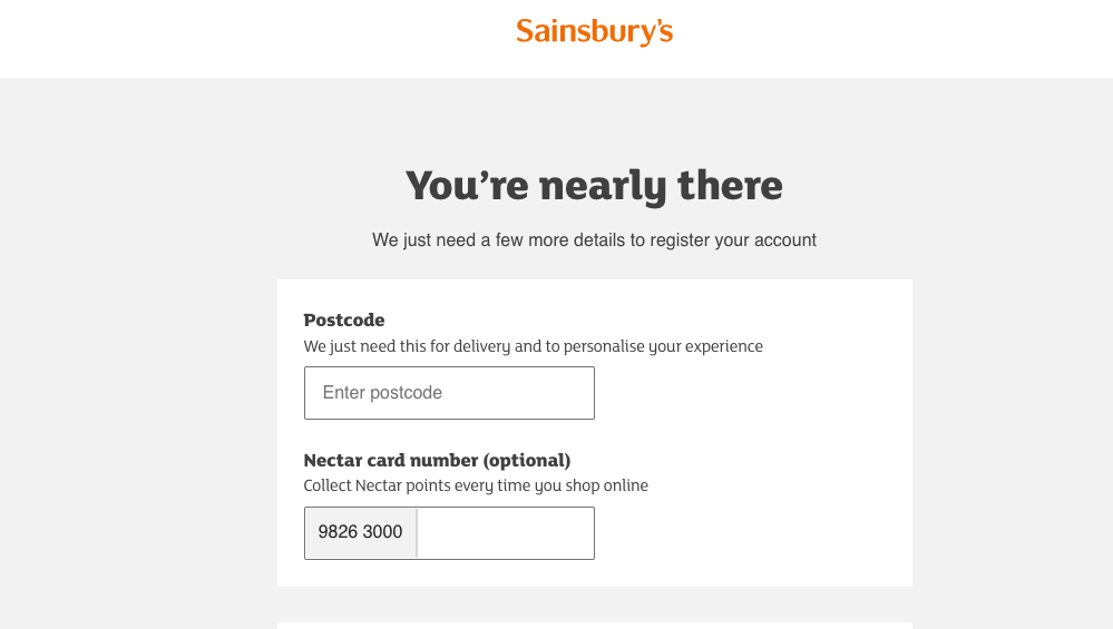 sainsbury's online shopping register